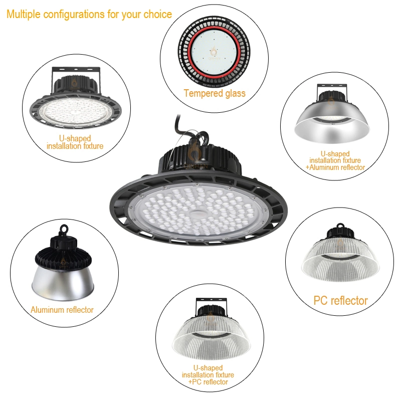 5 Years Warraty Anti-Dazzle 150W Indutrial UFO LED High Bay Light with Microware Motion Sensor